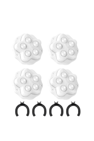 Choice عجلات نايلون بيضاء ذاتية اللصق، 4 قطع، 48 مم × 48 مم، مزودة بفرامل، شد...