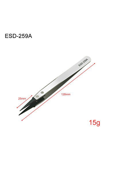 Choice ملقط دقيق مضاد للكهرباء الساكنة، فضي اللون، بطول 12 سم، قطعة واحدة - ر...