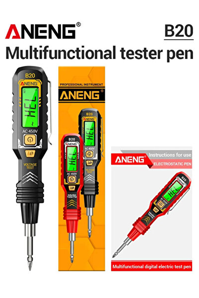 Choice مفك براغي مزدوج الرأس ANENG B20 أسود اللون، مزود بخاصية التعرف الذكي، ...