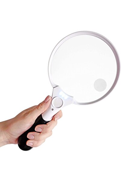 Choice عدسة مكبرة LED محمولة باليد كبيرة الحجم مع إضاءة - عدسات 2X و4X و25X -...
