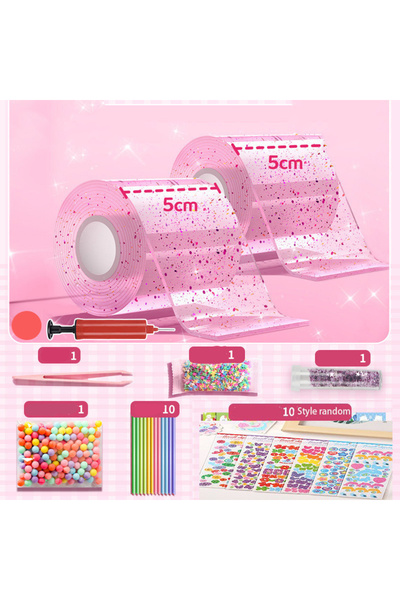 Choice5 مجموعة من لفتين من شريط نانو لاصق قابل للنفخ على شكل فقاعات، مجموعة ك...