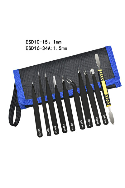 Choice طقم واحد مكون من 10 قطع من الملاقط عالية الجودة والمضادة للكهرباء السا...