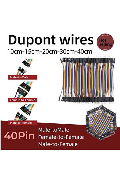 Choice23 قطعة واحدة من كابلات دوبونت ذكر-ذكر 40 دبوسًا بطول 20 سم، متوفرة بأط...