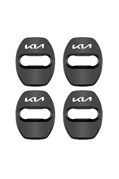 Choice أسود - غطاء قفل باب السيارة المعدني من KN، 4 قطع، غطاء مشبك واقٍ، ملصق...