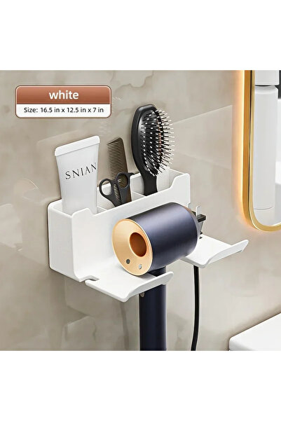 Choice white Hair Dryer Holder Wall Dryer Bracket Straightener Stand Hairdrye...