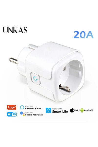 Choice مقبس حائط واحد، قابس ذكي أوروبي 20 أمبير، يعمل بتقنية الواي فاي، مزود ...