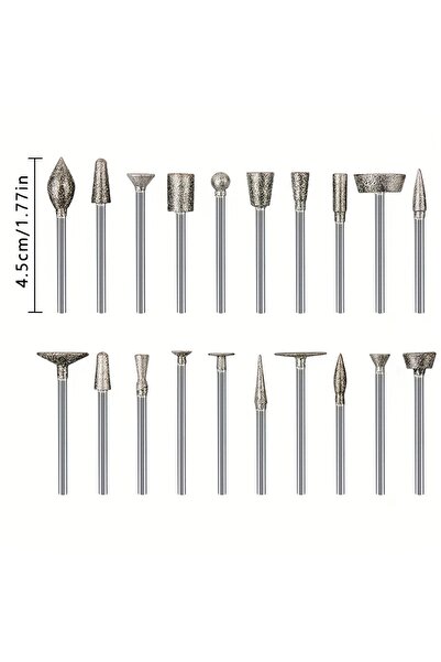 Choice Round Other Other 20pcs Assorted Diamond Burr - 1/8 Inch Shank Diamond...