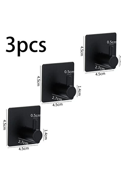 Choice خطافات حائط سوداء - 3 قطع من الفولاذ المقاوم للصدأ المتين المقاوم للصد...