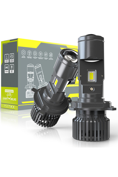 Choice H4/9003/HB2 مصابيح أمامية صغيرة للسيارة H4 LED بروجكتور، قطعتان، 6000 ...