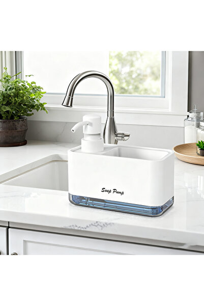 Choice موزع صابون سائل للمطبخ، قطعة واحدة، موزع صابون سائل للمطبخ مع حامل إسف...