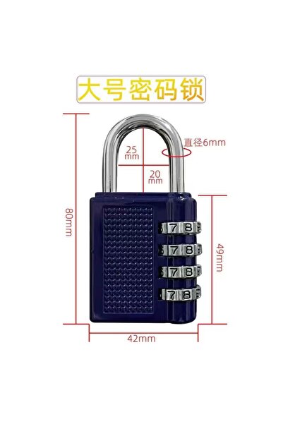 Choice Blue 4 Digit Zinc Alloy Combination Lock Padlock Luggage Anti-theft We...
