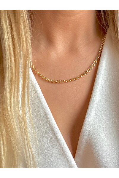 YOUES JEWELRY 316l 45 cm Zincir Kolye 14 K ALTIN RENK Çelik CM VİP SERİ Lüx R...