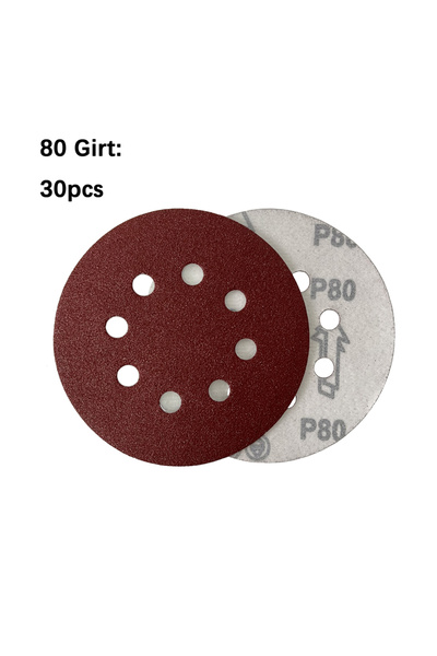 Choice1 80 Girt 30 PCS 12.7cm/5in Sanding Discs 60 80 220 320 Grit, Round Hoo...