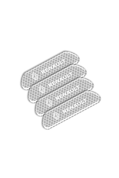 Choice 4 قطع - فضي - رينو، 4 قطع من شرائط عاكسة لأبواب السيارة، ملصقات تحذيري...