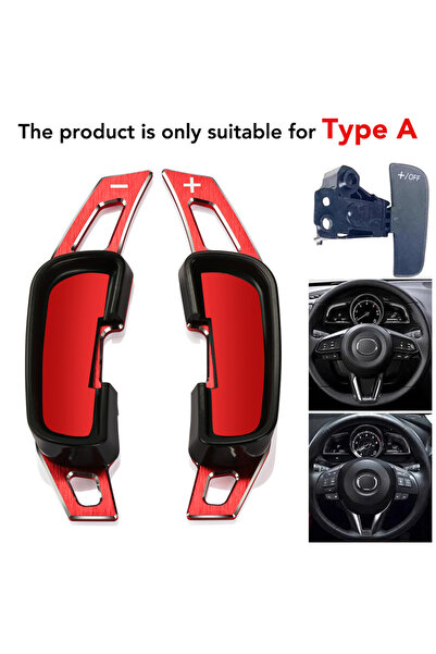 Choice ذراع تبديل السرعات لعجلة القيادة الحمراء من النوع A لسيارات مازدا 2، 3...