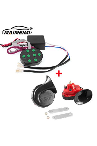 Choice بوق سيارة موسيقي هوائي كهربائي حلزوني 12 فولت مع 8 نغمات، إشارة صوتية ...