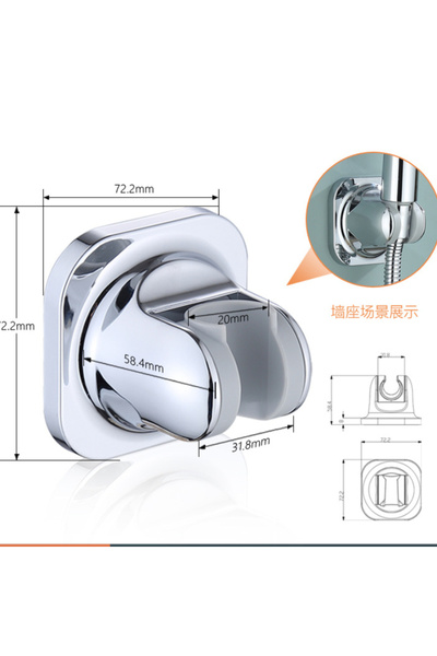 Choice حامل دش يدوي كروم بدون ثقب، بخاخ يدوي للحمام، مقعد سفلي، رأس دش يدوي ق...