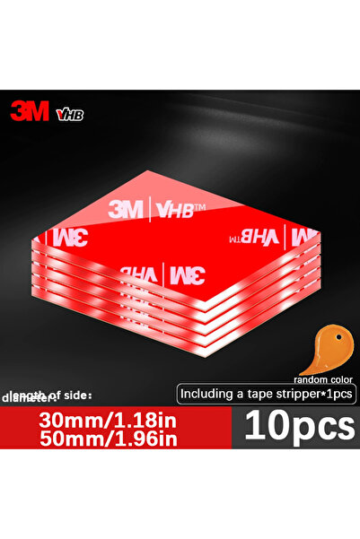 3M 50-50mm square-10 pcs Double-sided Adhesive Tape - Transparent - Strong Ad...