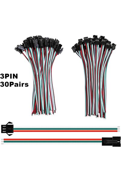 Choice 10 أزواج 30 زوجًا من موصلات JST SM ثلاثية الأطراف، سلك بطول 15 سم وقطر...