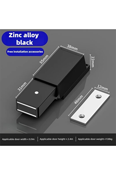 Choice Black - Zinc Alloy Heavy Duty Push-to-Open Latch - Automatic Self-Popp...