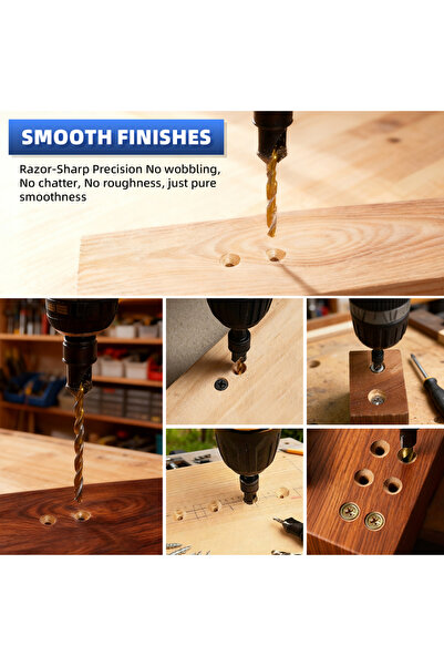 Choice طقم رؤوس غاطسة سداسية مطلية بالتيتانيوم مكون من 12 قطعة، مع رؤوس قابلة...