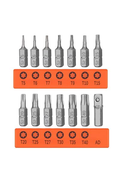 Choice مجموعة رؤوس مفكات براغي 14 قطعة من T5 إلى T40، ساق سداسية 1/4 بوصة للم...