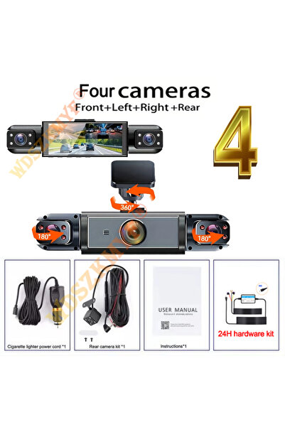 Choice5 كاميرا تسجيل فيديو للسيارة 64G X276-4CAM-24H بزاوية 360 درجة ودقة 108...