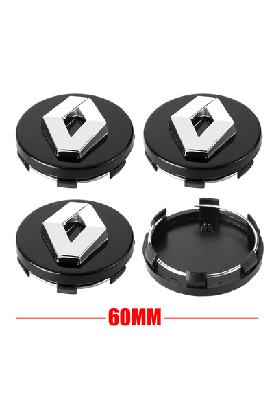 Choice3 غطاء مركزي لعجلات السيارة، أسود، 4 قطع، مقاس 56 مم و60 مم، بشعار، منا...