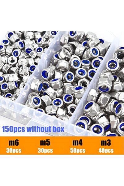 Choice1 كيس يحتوي على 150 قطعة من صواميل ربط من الفولاذ المقاوم للصدأ والنايل...