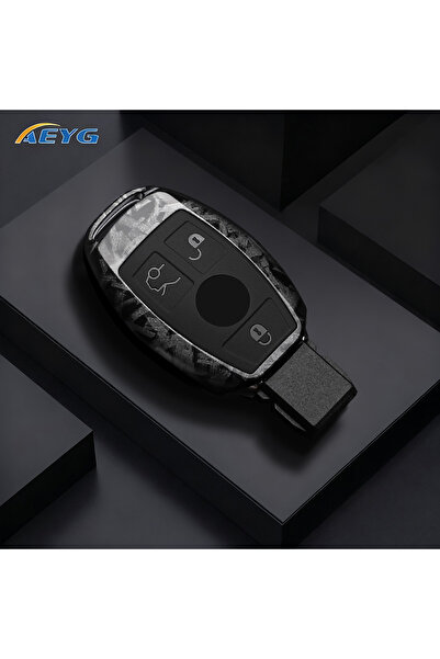 choice2 3 buttons FCarbon ABS Carbon Fiber Car Key Case Cover For Mercedes Be...