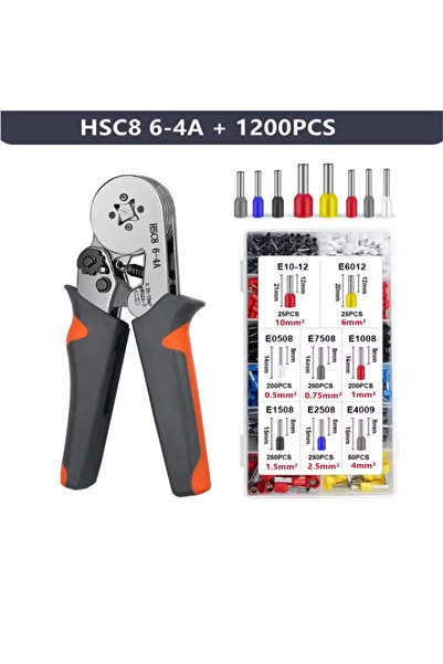 Choice3 أداة تجعيد أطراف الأسلاك HSC8 6-4 (1200 قطعة) - كماشة تجعيد كهربائية ...