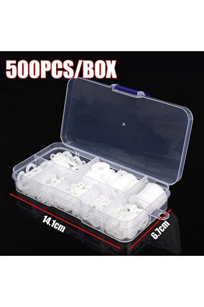 Choice White 500Pcs Durable Seals O Ring Assortment Kit Nylon Washer Flat M2-...