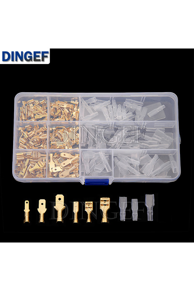 Choice موصلات أسلاك كهربائية معزولة، 270 قطعة/علبة، ذهبية اللون، بأحجام 2.8 م...