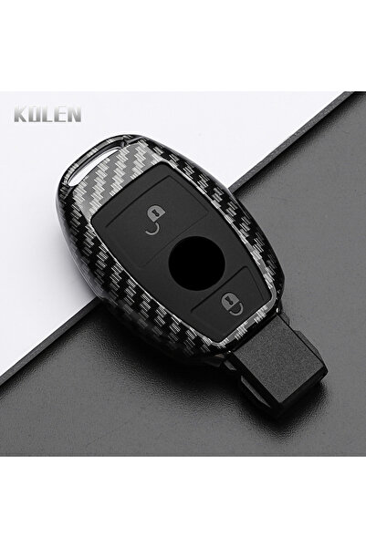 Choice9 2 Btn Carbon ABS Carbon Fiber Style Car Key Case Cover For Mercedes B...