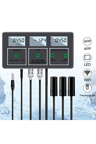 Choice جهاز قياس جودة المياه متعدد الوظائف 8 في 1، مزود بمقبس بريطاني، يقيس د...