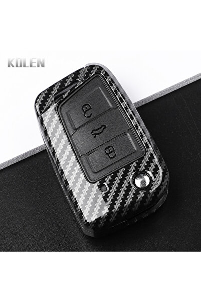 Choice6 3 Btn Carbon ABS Carbon Fiber Style Car Key Case Cover For Volkswagen...