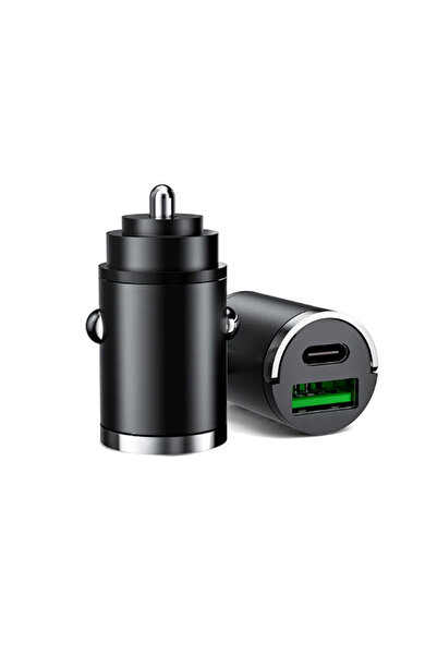 Choice شاحن سيارة صغير أسود سريع الشحن لأجهزة آيفون QC3.0 مع منفذ USB Type C ...