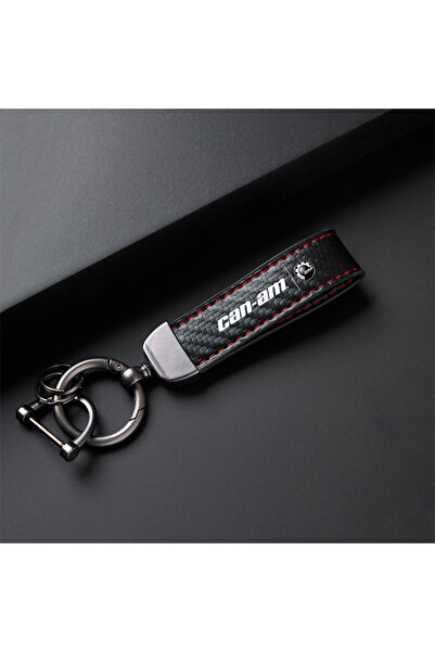 Choice Red High-Grade Leather Motorcycle Keychain Holder Keyring For BRP Can-...