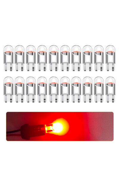 Choice4 20 قطعة إضاءة LED حمراء بزاوية 360 درجة، T10 W5W 168 192 194، قوية وم...