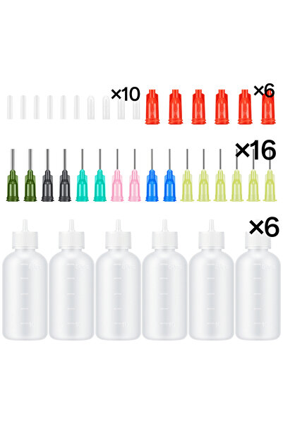 Choice 50ml 38PCS 6pcs 50ml Glue Applicator Bottles Squeezable Plastic Liquid...