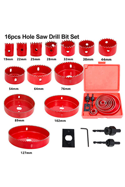 Choice مجموعة مناشير ثقب CMCP مكونة من 16 قطعة، مقاس 19-127 مم، 8/11/16 قطعة،...