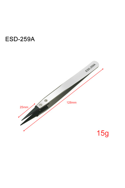 Choice3 esd-259A LEFAVOR Anti-Static plastic Tweezers Stainless Steel Industr...
