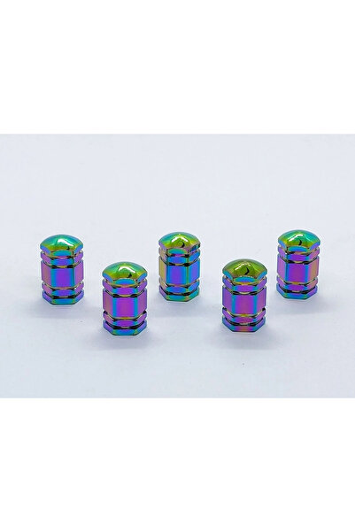Choice 60mm Pointed 4Pcs/Set Aluminum Tire Valve Stem Caps Magic Color US Sta...