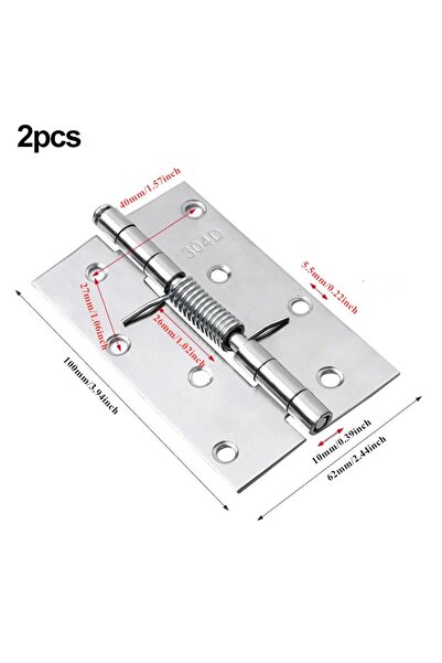 Choice مفصلات أبواب زنبركية ذاتية الإغلاق من الفولاذ المقاوم للصدأ، مقاس 100 ...