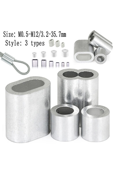 Choice28 M3 200pcs Round Aluminum Cable Stopper Crimp Rope Sleeve Wire Crimp ...