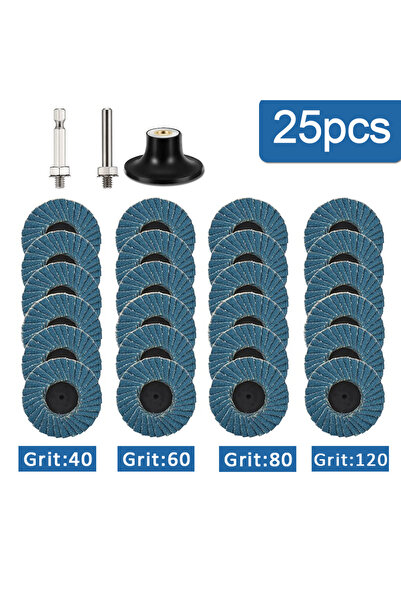 Choice 25 قرص صنفرة صغير من الزركونيا مقاس 50 مم (2 بوصة) مع قرص قابل للتغيير...