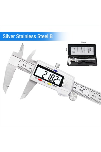 Choice ميكرومتر رقمي عالي الدقة من الفولاذ الفضي B، 0.01 مم، بطول 150 مم، مصن...