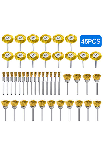 Choice مجموعة فرش نحاسية من الأسلاك الفولاذية مكونة من 45 قطعة من XCAN، تتضمن...