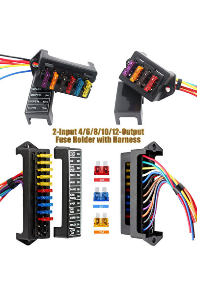 Choice1 حامل فيوزات مُجهز مسبقًا بـ 10 منافذ، مدخلان، 4/6/8/10/12 مخرج، مع أس...