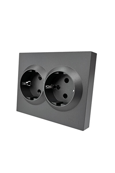 Choice مقبس كهربائي أوروبي ثنائي مع تأريض، رمادي اللون، مقبس كلاسيكي 250 فولت...